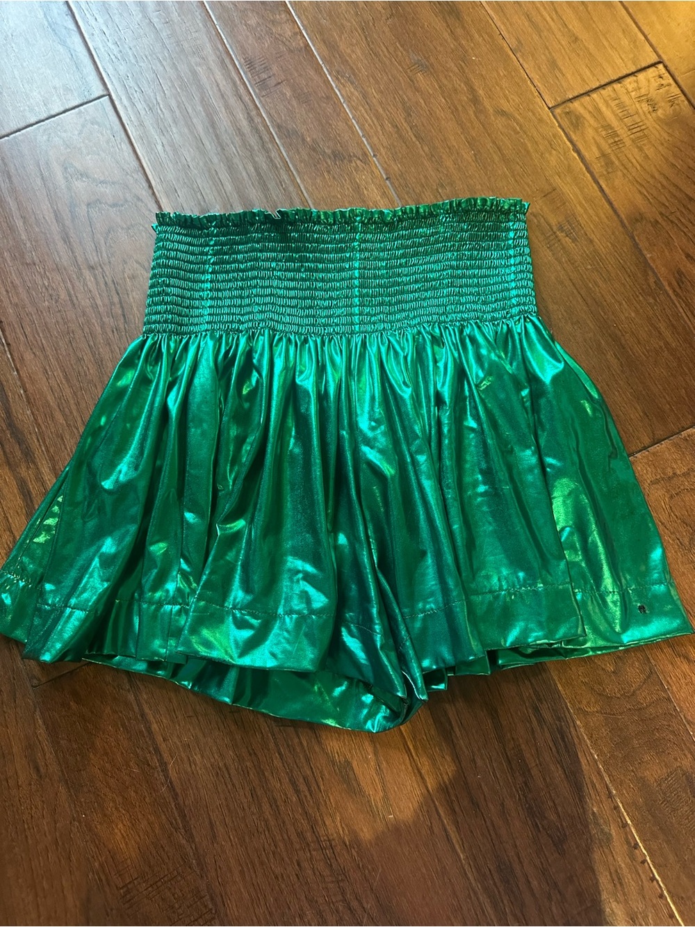Queen of Sparkles Green Metallic Flowy Shorts - Size XL